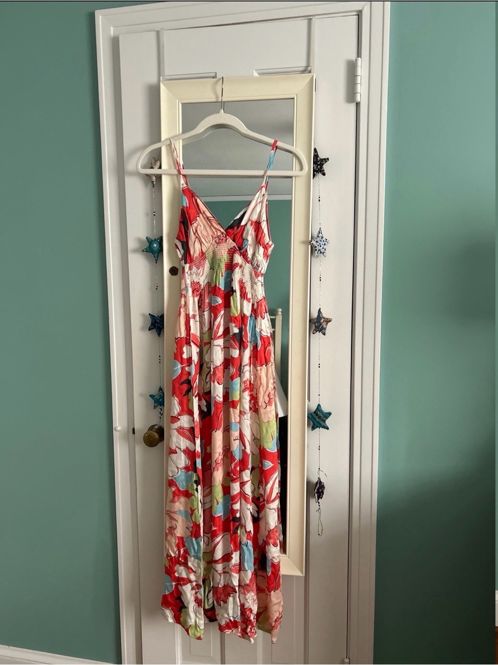 NWT Aqua Colorful Floral Maxi Sundress - Spaghetti Strap M